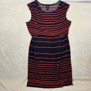 EN Focus Studio Black & Orange Sleeveless Stretch Dress Size 12 Mid Length